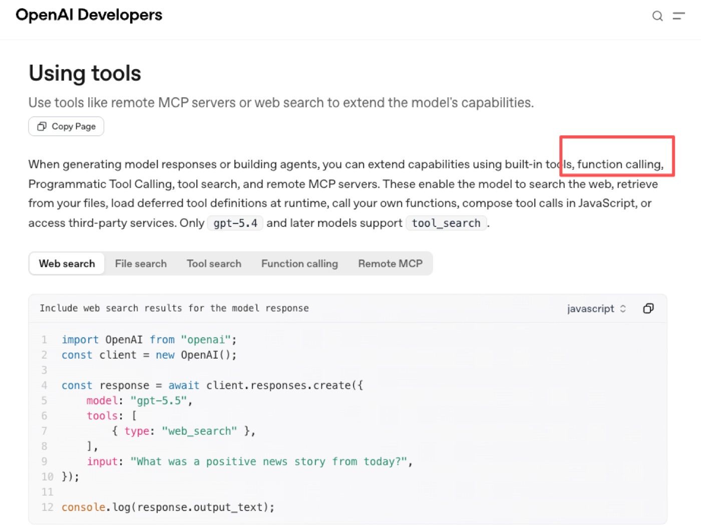 OpenAI's function calling passes structured data from the model to developer-defined functions.