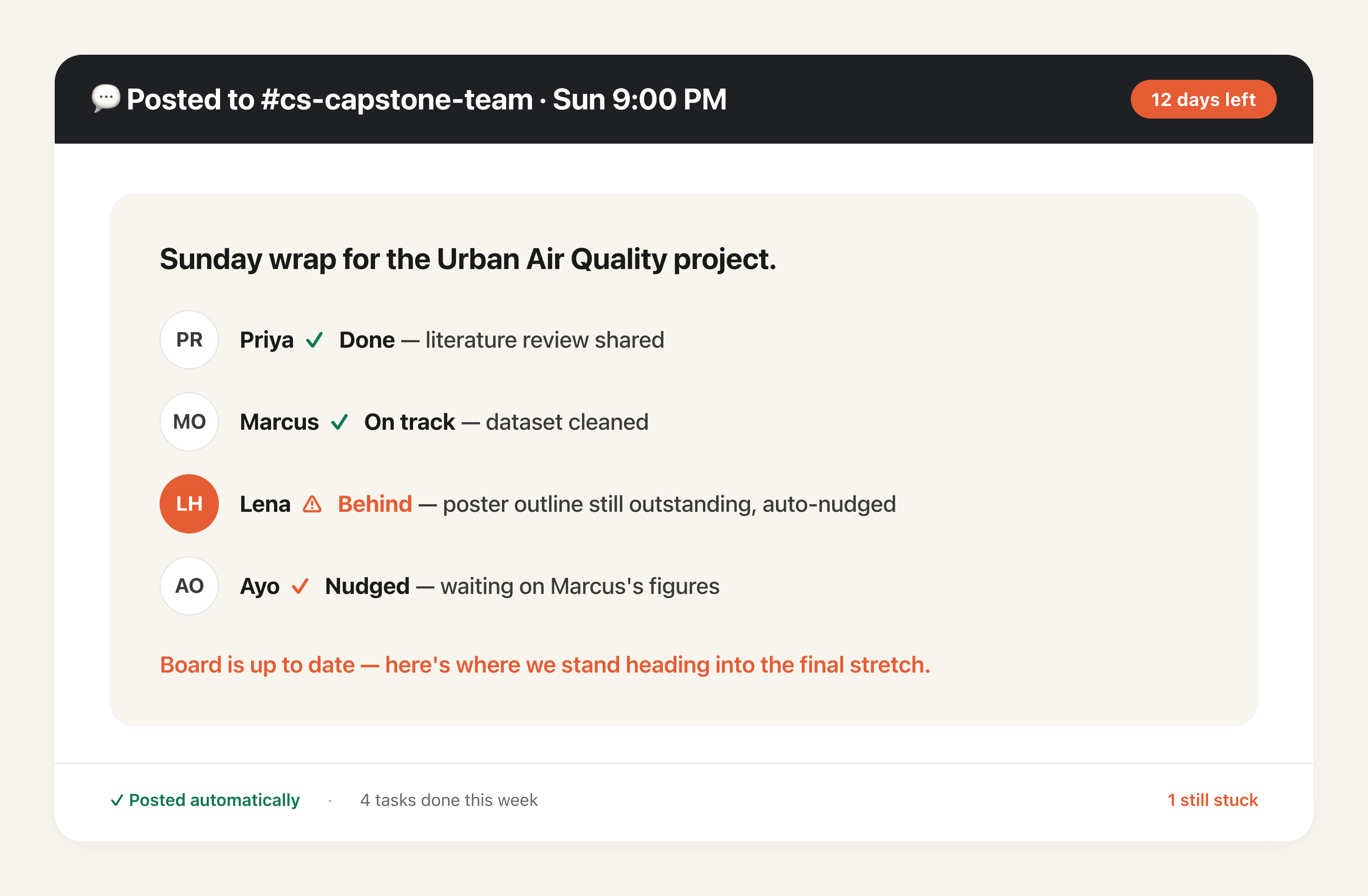 Group Project Coordinator output preview